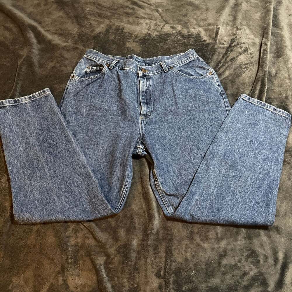 Lee Jeans Size 18 M Blue Denim High Rise Mom Jeans